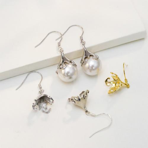 925スターリングシルバーイヤリングドロッブ部品, 925スターリングシルバー, DIY, 無色, Applicable to stone size 10-14mm, 売り手 パソコン