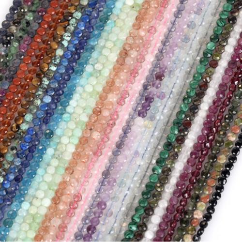 Edelstein Schmuckperlen, rund, DIY & verschiedenen Materialien für die Wahl & facettierte, 4mm, ca. 98PCs/Strang, verkauft von Strang