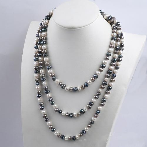 Freshwater Pearl Sweater Chain Necklace Baroque fashion jewelry Sold By Strand