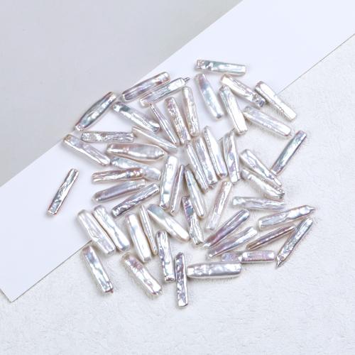 Cultured No Hole Freshwater Pearl Beads Biwa DIY white Sold By PC