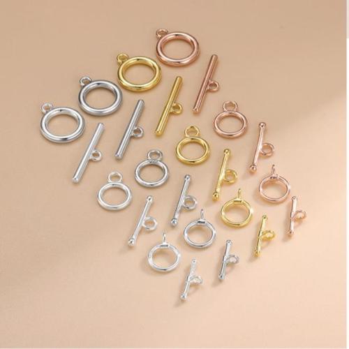 Sterling Silver Toggle Clasp, 925 de prata esterlina, banhado, DIY, Mais cores pare escolha, 8mm, vendido por PC