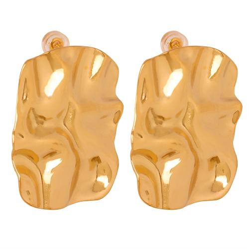 Titanium Steel  Earring gold color plated fashion jewelry & for woman Sold By Pair