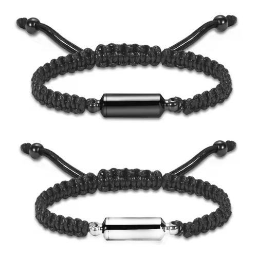 Acier inoxydable 304 avec corde de cire, fait à la main, peut s’ouvrir et mettre dans quelque chose & bijoux de mode & unisexe, plus de couleurs à choisir, Vendu par PC