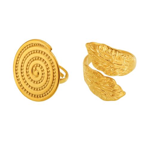 Stainless Steel Finger Ring 304 Stainless Steel plated fashion jewelry & for woman golden US Ring Sold By PC