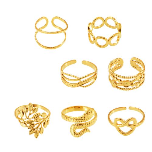 Stainless Steel Finger Ring 304 Stainless Steel 18K gold plated & for woman & hollow US Ring Sold By PC