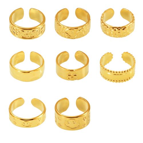 Stainless Steel Finger Ring 304 Stainless Steel plated fashion jewelry & for woman golden US Ring Sold By PC
