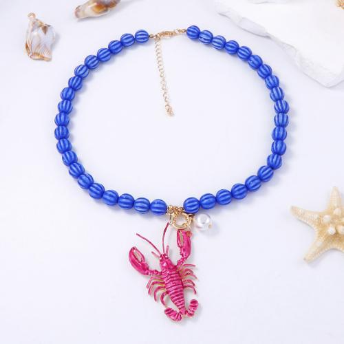 Zinc Alloy Jewelry Necklace with Plastic & Plastic Pearl plated fashion jewelry & for woman & enamel Sold By PC
