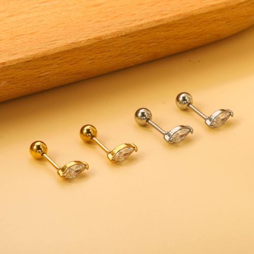 Rostfritt stål Stud Örhängen, 304 rostfritt stål, plated, mode smycken & för kvinna & med strass, fler färger för val, Säljs av Par