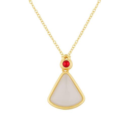Brass Necklace with Resin with 5cm extender chain plated fashion jewelry & for woman Length Approx 40 cm Sold By PC