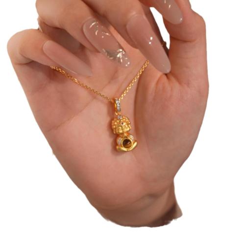 Sweater halskettingen, Messing, met Cubic Zirconia & Tiger Eye, met 5cm extender keten, plated, mode sieraden & voor vrouw, Lengte Ca 40 cm, Verkocht door PC
