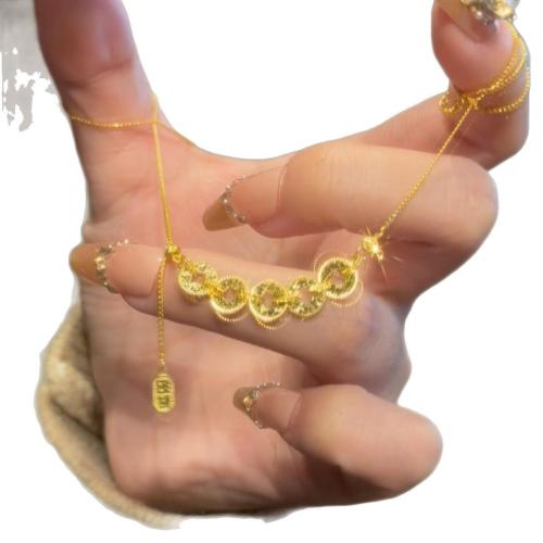 Brass Necklace with 5cm extender chain plated fashion jewelry & for woman Length Approx 40 cm Sold By PC