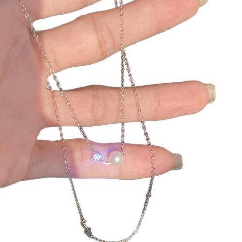 Muince Prás, le Gloine, le 5cm slabhra extender, plátáilte, jewelry faisin & do bhean & le rhinestone, Fad Thart 40 cm, Díolta De réir PC