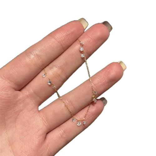 Muince Prás, le 5cm slabhra extender, plátáilte, jewelry faisin & do bhean & le rhinestone, Fad Thart 40 cm, Díolta De réir PC