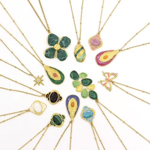 304 Cruach dhosmálta Geansaí Necklace, le Cloch Nádúrtha, dath an óir plated, jewelry faisin & cruan, dathanna níos mó le haghaidh rogha, Díolta De réir PC
