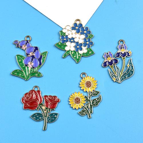 Zinc Alloy Enamel Pendants Bouquet DIY Sold By Bag