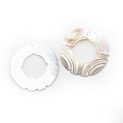 Pendentifs coquillage, Black-Lip-Shell, Rond, gravé, Naturel & DIY & creux, 40x40mm, Vendu par PC
