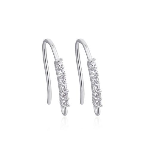 925 sterling silver örhänge droppe komponent, platinerade, DIY & olika stilar för val & micro bana cubic zirconia, earring drop component length 15-20mm, Säljs av Par
