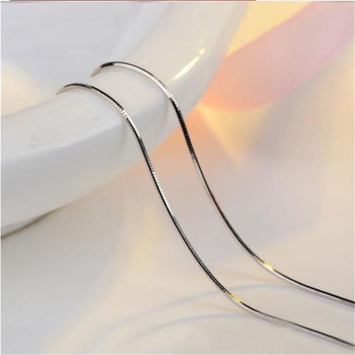 925 sterling silver Halsband Kedja, DIY & ormkedja, fler färger för val, 0.70mm, Längd Ca 18 inch, Säljs av PC