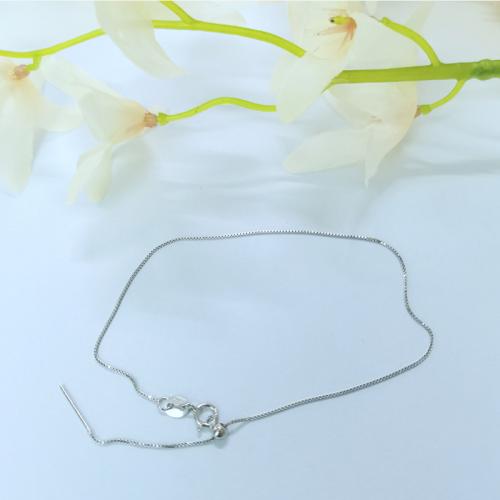 925 sterling silver Armband Kedja, DIY & justerbar & box kedja, silver, 0.60mm, Längd Ca 23 cm, Säljs av PC