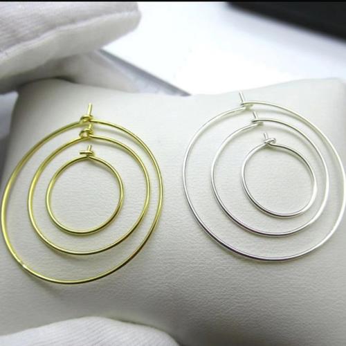 925 Sterling Silver Earring Drop Findings Donut DIY Sold By Pair