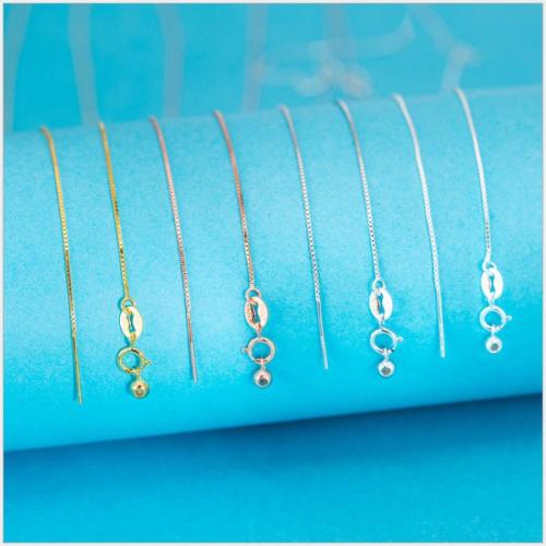 925 Sterling Silver Necklace Chain DIY & adjustable & box chain 0.60mm Length Approx 45 cm Sold By PC