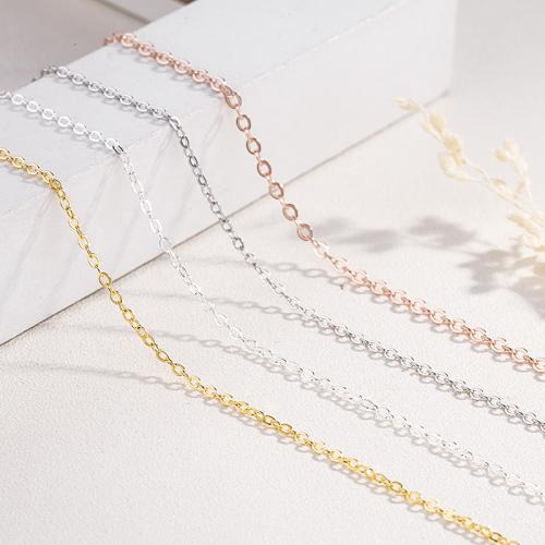925 Sterling Silver Halsband kedja, DIY & olika storlek för val, fler färger för val, Säljs av PC