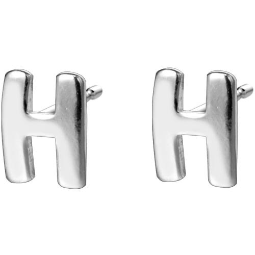 925er Sterling Silber Ohrstecker, Alphabet-Buchstabe, platiniert, verschiedene Stile für Wahl & für Frau, 5mm, verkauft von PC