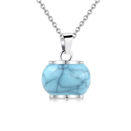 acero inoxidable 304 Ataúd cinerario colgante, con Turquesa sintético, Linterna China, pulido, puede abrir y poner en algo & Joyería & unisexo, color original, Vendido por UD