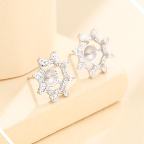 925 Sterling Silver Earring Post, 925 de prata esterlina, platinado, DIY & com strass, vendido por PC
