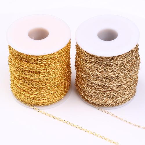 Brass Ovális lánc, Sárgaréz, galvanizált, DIY, több színt a választás, Által értékesített m