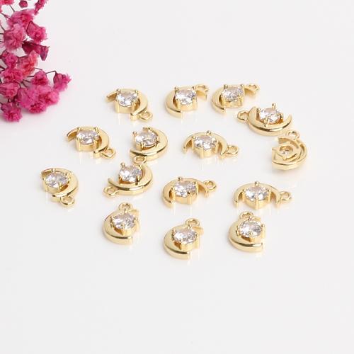 Cubic Zirconia Micro Pave Brass Pendant 14K gold plated DIY & micro pave cubic zirconia Sold By PC