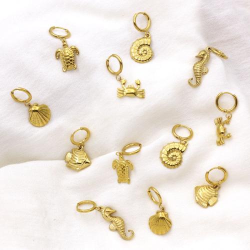 Stainless Steel Drop Earring 304 Stainless Steel Animal gold color plated fashion jewelry gold Sold By Pair