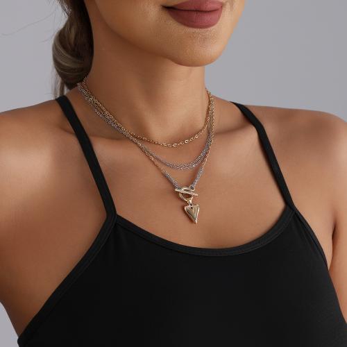 Zinc Alloy Jewelry Necklace gold color plated fashion jewelry & multilayer Sold By PC