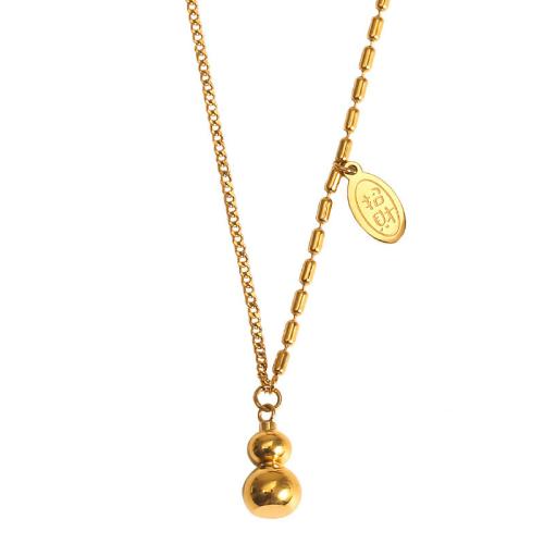 Titanium Steel Necklace 18K gold plated fashion jewelry & for woman Length Approx 41-50 cm Sold By PC
