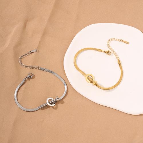 Titanium Steel Bracelet & Bangle with 5cm extender chain plated fashion jewelry & for woman Length Approx 16 cm Sold By PC
