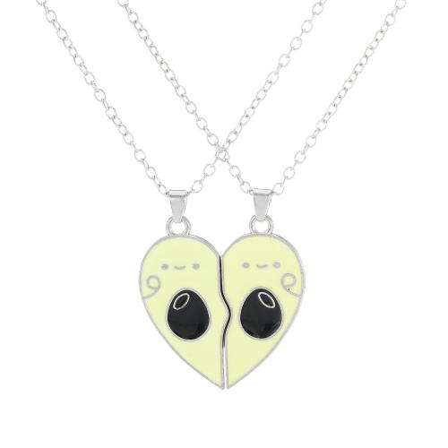 Zinc Alloy Sweater Chain Necklace plated 2 pieces & Unisex & enamel original color Sold By Set