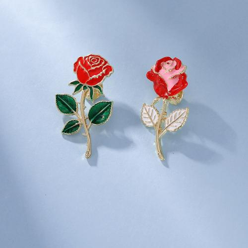 smalto Spilla, lega in zinco, Rose, unisex & stili diversi per la scelta, dorato, Venduto da PC