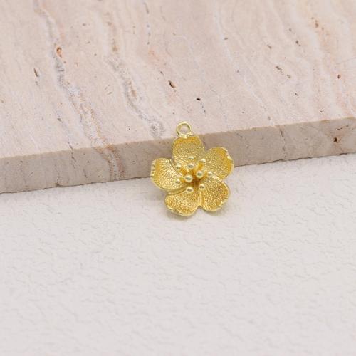 Monili d'ottone Ciondoli, ottone, Fiore, placcato, DIY, dorato, Venduto da PC