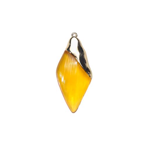 Resin Zinc Alloy Pendants with Resin Rhombus gold color plated DIY two different colored Sold By PC
