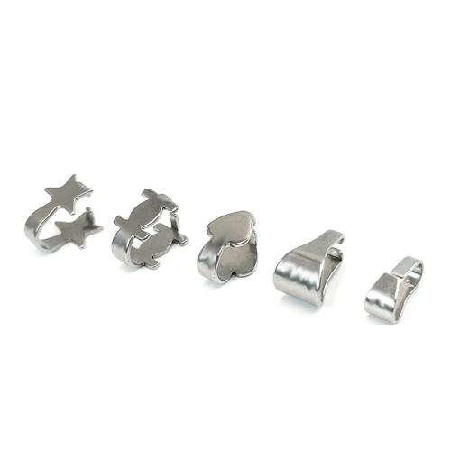 Stainless Steel Pinch Bail 304 Stainless Steel silver color plated DIY silver color Sold By Bag