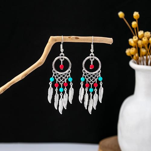 liga de zinco brincos tipo gota, with turquesa, banhado, Estilo boêmio & Vario tipos a sua escolha & para mulher, earring length 60-70mm, vendido por par