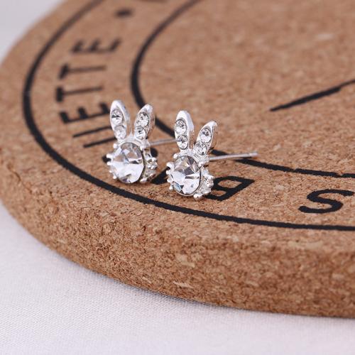 Zink Alloy Stud Earring, med Plast Pearl, plated, olika stilar för val & för kvinna & med strass, 15mm, Säljs av Par