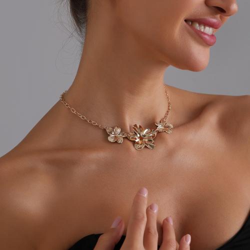 Collar de Aleación de Zinc, chapado en color dorado, Joyería, dorado, Vendido por UD