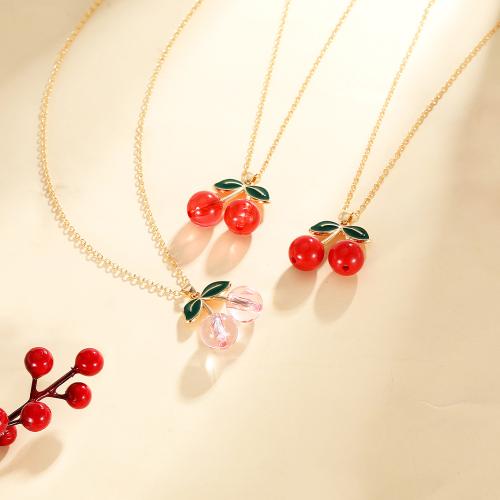 Zink Alloy Smycken Collier, med Akryl, guldfärg pläterade, mode smycken & för kvinna & emalj, fler färger för val, Säljs av PC