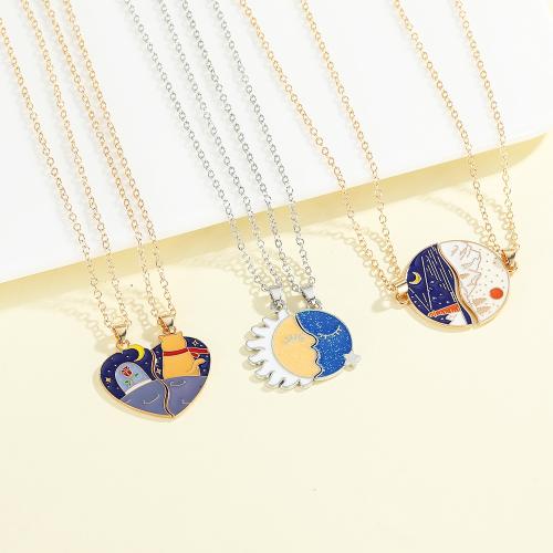 Zinc Alloy Jewelry Necklace plated 2 pieces & Unisex & enamel Sold By Set