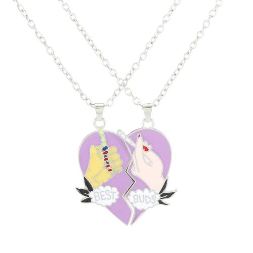 Zink Alloy Smycken Collier, plated, 2 stycken & Unisex & emalj, ursprungliga färgen, Säljs av Ställ