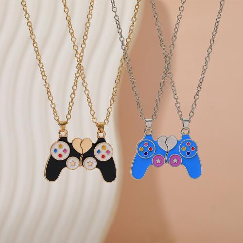 Zinc Alloy Jewelry Necklace plated 2 pieces & Unisex & enamel Sold By Set