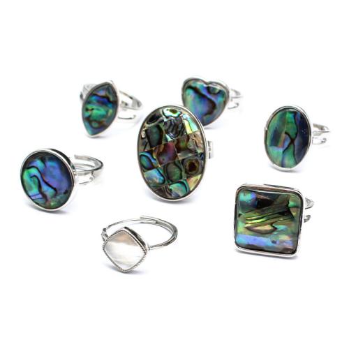 Shell Finger Rings Abalone Shell with 304 Stainless Steel fashion jewelry Sold By PC