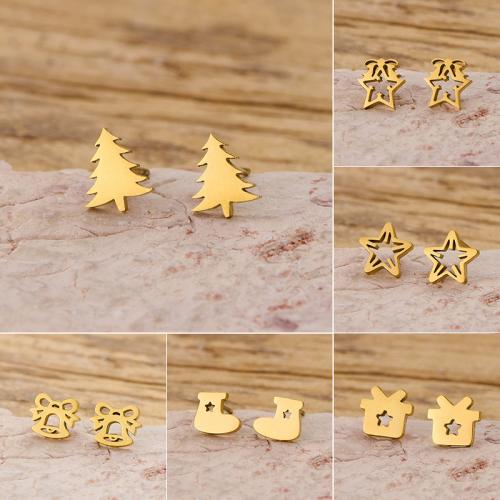Stainless Steel Stud Earrings 304 Stainless Steel plated fashion jewelry Sold By Bag