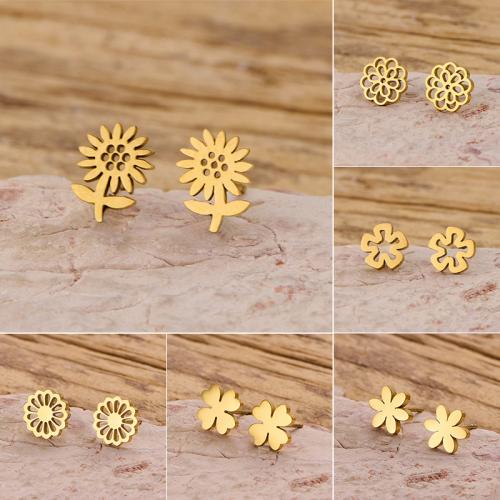 Stainless Steel Stud Earrings 304 Stainless Steel plated fashion jewelry Sold By Bag